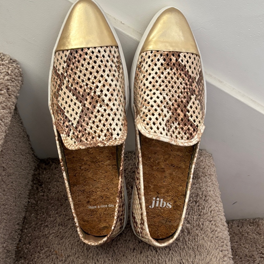 Women's Gold and Brown Loafers